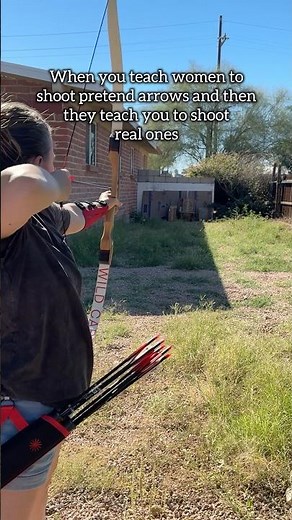 Gave my dungeon master a new life skill. #womenplaydnd #dnd #dungeonsanddragons #archery #dm