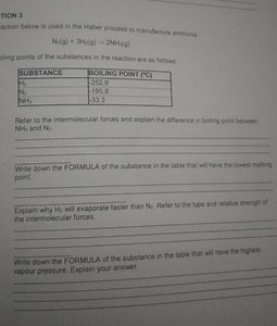 TION 3action below is used in the Haber process to manufacture... | Filo