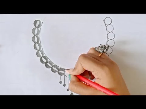 How To Draw Necklace Jewellery || Latest Fashion Collection Jewellery Sketch