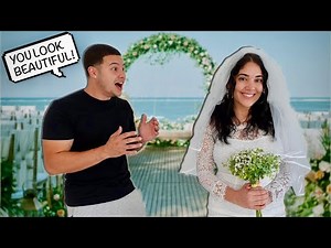 Surprising My Boyfriend In A WEDDING DRESS!! *HE LOVED IT*