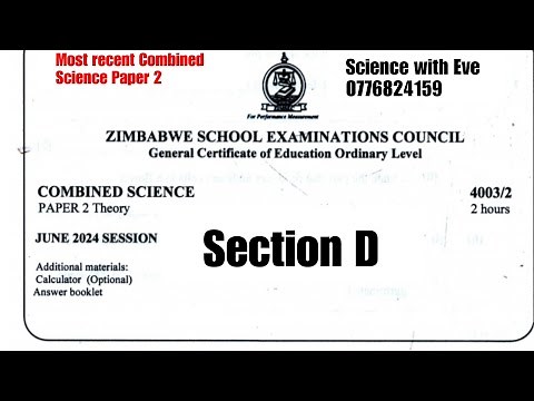 Zimsec June 2024, Combined Science Paper 2, Section / Physics solutions