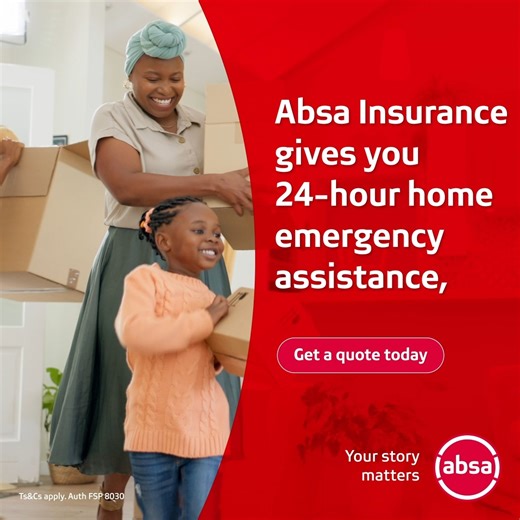 31 reactions · 7 comments | It only takes five minutes to get affordable, fully digital cover that understands that your home is part of your story. With Absa Insurance, you enjoy 24-hour home emergency assistance including electrical and plumbing services, plus convenient 24/7 claims logging on the Activate App. #YourStoryMatters | Algoa FM | Facebook