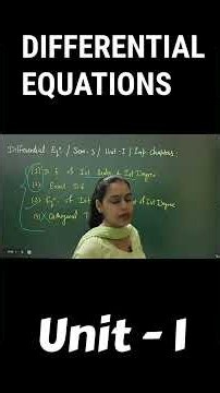 Differential Equations | Unit - 1 | How can you prepare ❓