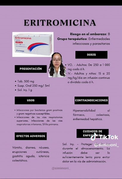 Eritromicina: Usos y Efectos en Enfermería