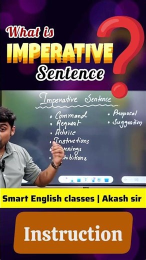 🎯 IMPERATIVE Sentence 🔥 Defination 🔥 Example 🔥 Akash Sir 🔥 #englishgrammar