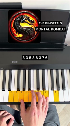 Mortal Kombat Theme 🎹 on piano (easy tutorial)#mortalkombat #piano #pianotutorial #gaming #tutorial