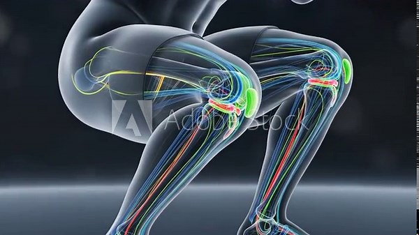 Dynamic Human Knee Joint Anatomy During Squat Exercise - 3D Medical Animation of Musculoskeletal System