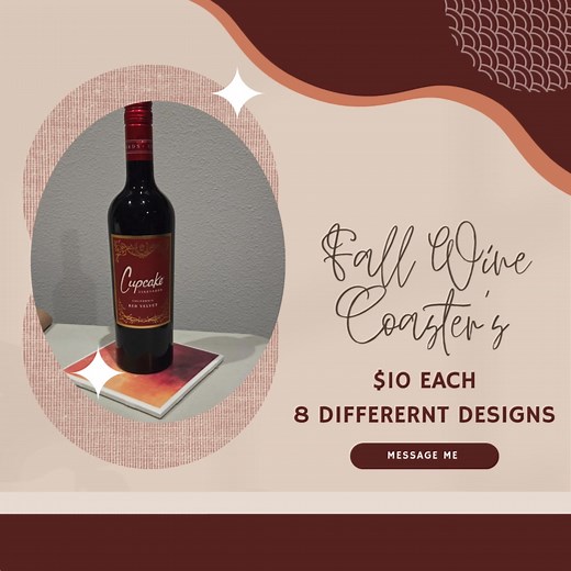 🍷✨ New Wine Coasters Just Dropped! ✨🍷 Wine lovers, this one’s for you 👋😉 I just released 8 brand-new wine-themed coaster designs, and they are equal parts classy, sassy, and totally necessary for girls' night! Perfect for: 🍇 Girl's night 🥂 Wine charcuterie nights 🎁 Hostess gifts 🏡 Kitchen & bar cart decor Each coaster is $10, and you can mix match from all 8 designs because one vibe is never enough 😌🍷💁‍♀️ Tag your wine bestie who needs one 👇🍇💕 #winecoasters #winegiftideas #winelove