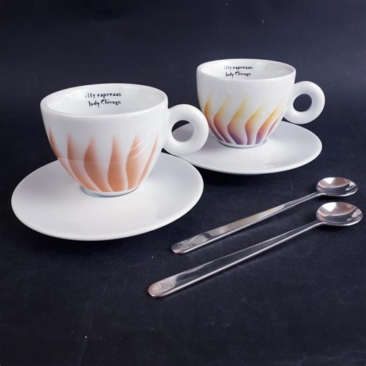 Illy Art Collection Judy Chicago – Pair of Cappuccino Cups With Saucers and Spoons – Vintage Artistic Design - Etsy UK
