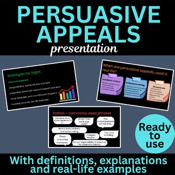 Persuasive Appeals Ethos, Pathos & Logos Presentation | Argument & Rhetoric