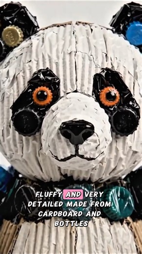 INCREDIBLE PANDA MADE FROM CARDBOARD! AMAZING RECYCLED ART! cardboardcrafts #creativeart #handmade