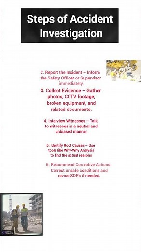 Steps of accident Investigation#hse #workplacesafety #youtubeshorts