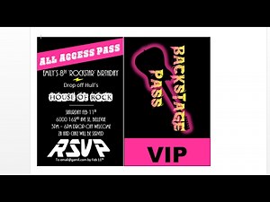How to make concert backstage pass party invitations with MS Word
