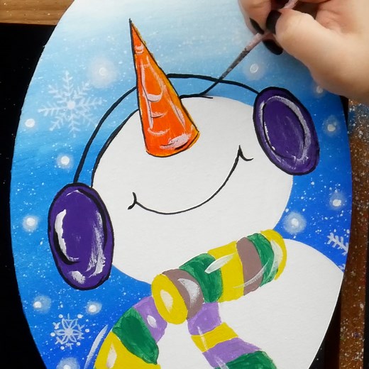 30K views · 220 reactions |  Funny Snowman - Acrylic Painting on Canvas Satisfying Art | Paintify | Facebook