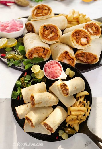 Desi Style Shawarma Roll Recipe with Homemade Shawarma Bread