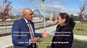 ICYMI: FHWA Administrator Shailen Bhatt joined Michigan Governor Gretchen Whitmer to celebrate the completion of the Second Avenue Bridge over Interstate 94 in Detroit. This bridge is not just new, it’s safe—much safer than its 70-year-old predecessor—for pedestrians, bicyclists, drivers, and everyone traveling on Second Avenue across I-94. The bridge serves as a “community connector” connecting the neighborhoods located on the north and south sides of Second Avenue near Wayne State University a