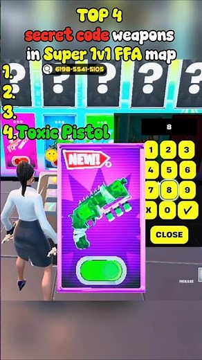 Top 4 Secret Code weapons in ‪@AliA‬ Super 1v1 FFA (6198-5541-5105) + all the codes
