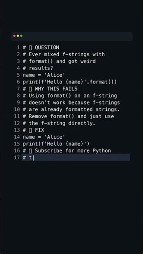 This Python Bug Wastes Hours ⚠️ | Ever mixed f-strings with format() and got weird results?