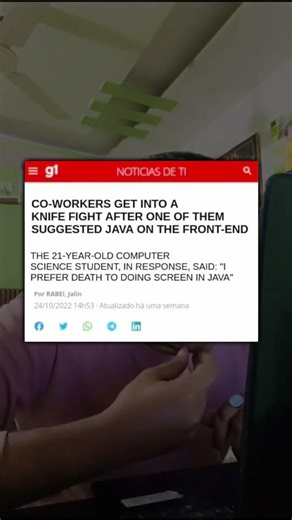 IT Coder gets into a knife fight 😔 #shorts