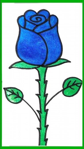 Blue Rose Bud Drawing ✏️✨ | Easy Floral Art for Beginners #BlueRose #RoseBudDrawing #FlowerDrawing