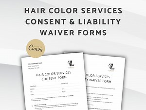 Hair Color Consent & Liability Waiver Forms: Salon Services (digital Download) - Etsy