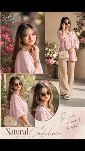 🌷soft pink outfit inspiration |Elegent faction photography #chatgpt #fashion #aiediting