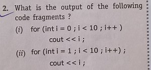 What is the output of the following code fragments ?(i) for (i... | Filo