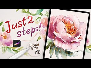 Easy 2-Step Flower Painting Technique in Procreate - Paint a Watercolor Rose with Me