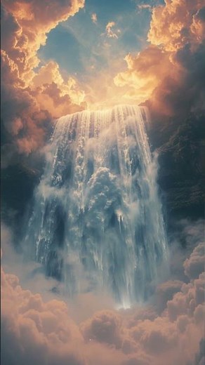 A Cloud Waterfall in the Sky | Dream AI World ☁️