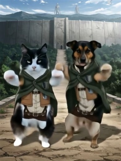 Cat and dog dancing#magic #dance #positivity #humor #cat