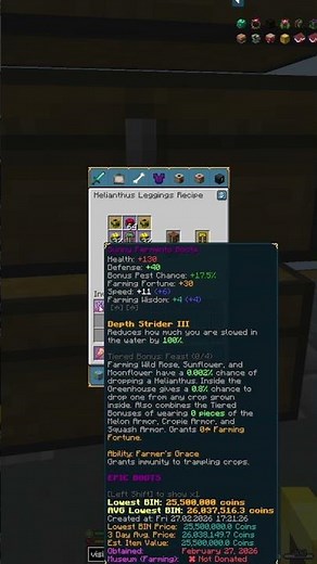 Crafting Helianthus Armor #hypixel #hypixelskyblock #minecraft #viral #minecraftshorts #shorts