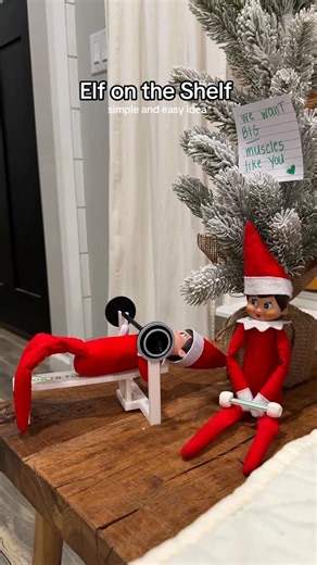 Karisa Gonsalves on Instagram: "Elf on the shelf, simple + quick idea! Day thirteen, elves working out 💪🏼🏋🏽✨😂 #christmas2025 #christmas #christmasdecor #elfontheshelf #christmasideas #elfontheshelfideas #christmascountdown #elfontheshelfadventures #elfonashelf #parentsoftiktok #funny"