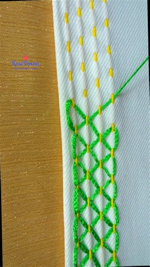 136K views · 220 reactions | viral hand embroidery border design, #stitch #crafts #trending #reels #tutorial #embroidery #diy #shorts #fblifestyle | RoseBorna | Facebook