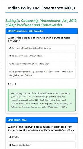 Citizenship Amendment Act, 2019 CAA: Provisions and Controversies