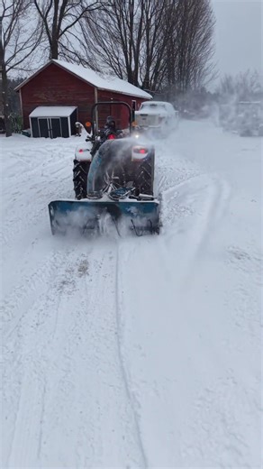 Just some snow clean up on the farm #dronefootage #newholland