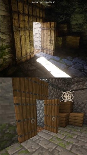 Vanilla vs Patrix Part 2 🤯 #minecraft #minecraftshorts #minecraftrtx