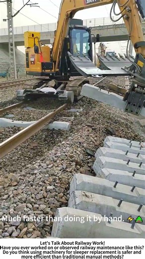 Excavator Replacing Railway Sleepers – Precision Track Maintenance 🚂🛠️