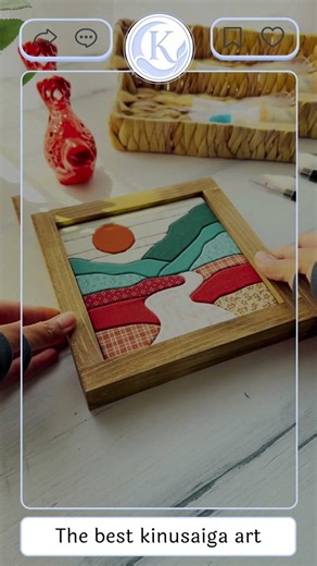 Kinusaiga Flower Art | Satisfying Fabric Collage Process 🌸