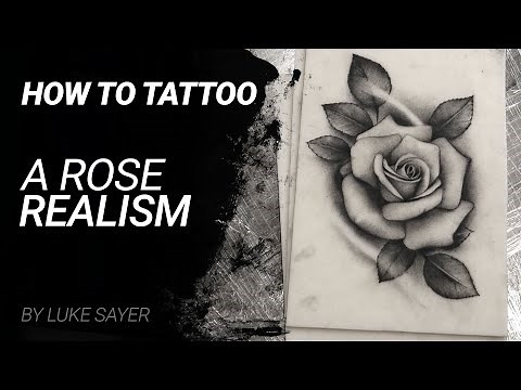 How to tattoo a rose realism tutorial