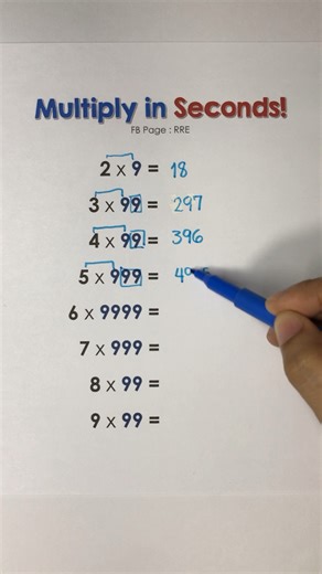 Mind-Blowing Trick to Multiply by 9, 99, or 999 | Math Love