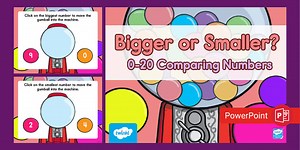 Bigger or Smaller? 0-20 Comparing Numbers Interactive PowerPoint Game for K-2nd Grade