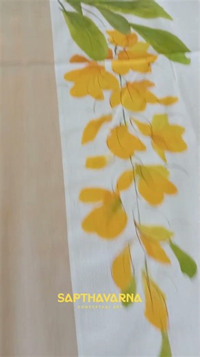 This Vishu Wear Tradition 🌼 Hand Painted Vishu Kanikonna Saree | Kerala Festive Saree
