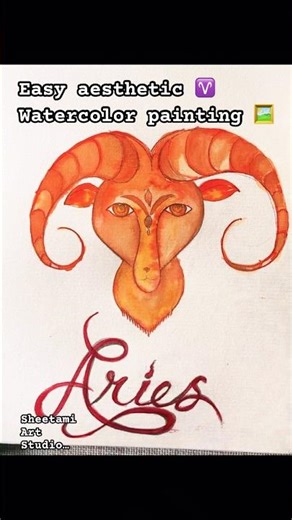 Easy aesthetic zodiac signs ♈️ watercolor painting #art #trending #drawing #viralvideo #shortvideo