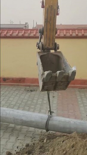 Installation Technique of Utility Pole with Excavator