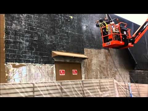 Paint Stripping - Concrete Block Building