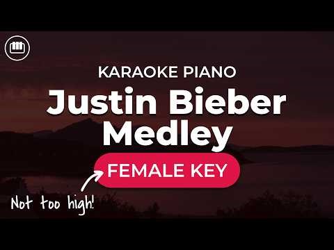 Justin Bieber Medley (Female Key - HD Piano Karaoke with Lyrics) | Coachella songs in piano!