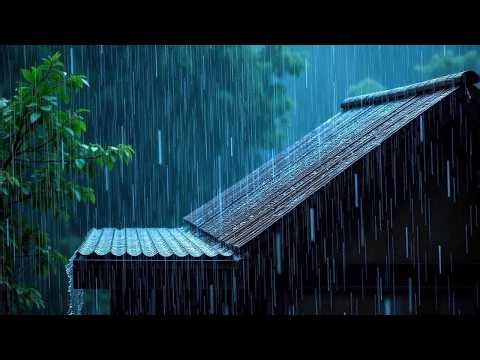 No Ads Rain Sounds for Sleeping - ASMR Extreme Rain On Tin Roof for Chronic Insomnia Relief