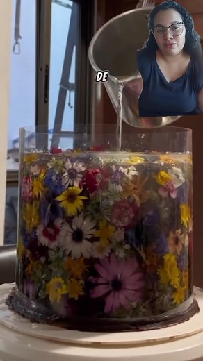 Tutorial de pastel con cobertura de gelatina y flores comestibles, está chica es una genia 🤩🤩🤩🤩❤️‍🔥❤️‍🔥❤️‍🔥❤️‍🔥❤️‍🔥 | Dulce educación