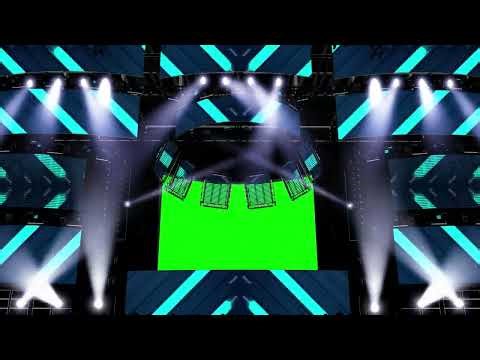 DJ Set Stage Animation Green Screen | Editable EDM Stage Background for Videos Free to use