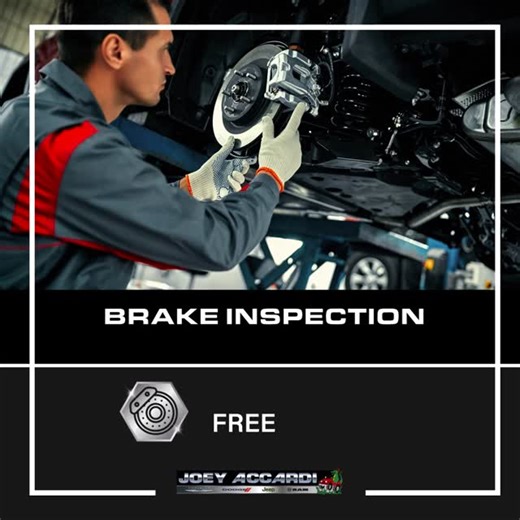 Joey Accardi CDJR on Instagram: "Joey Accardi Chrysler Dodge Jeep Ram Brake Inspection FREE Contact us at (954) 620-8460, or visit http://fofwd.com/94dat for details and current status of offer. Offer valid as of December 26, 2025 The condition of your braking system can be tough for you to check. Let us do a thorough inspection of your entire brake system to find problems before they become a safety hazard. Service Includes: • Inspect brake pads linings • Inspect caliper operation • Inspect rot